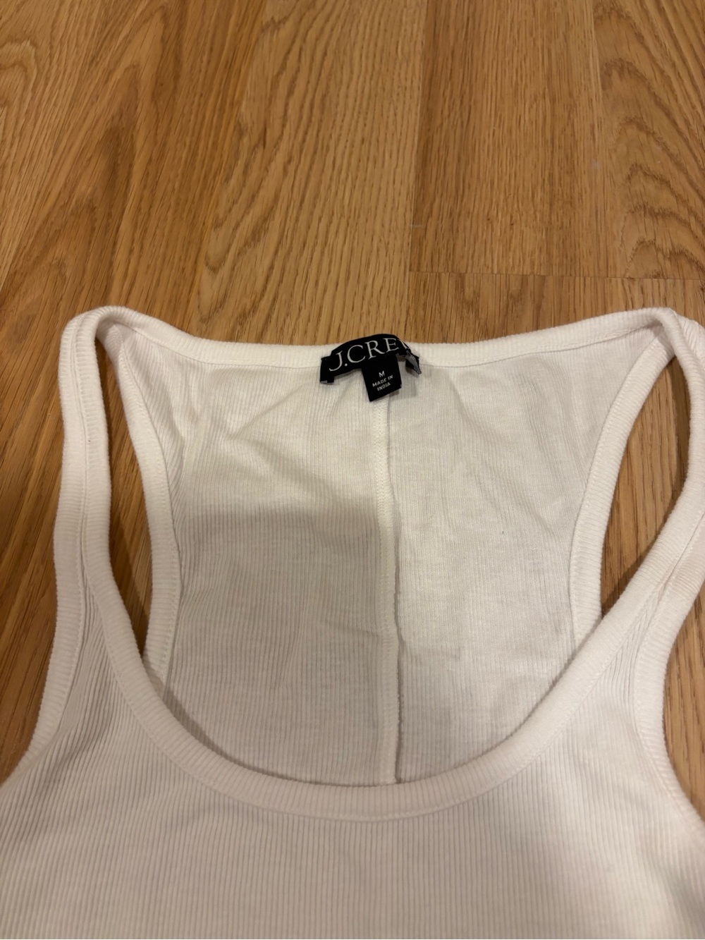 Women's White Ribbed Racerback Tank Top - Picture 2 of 3